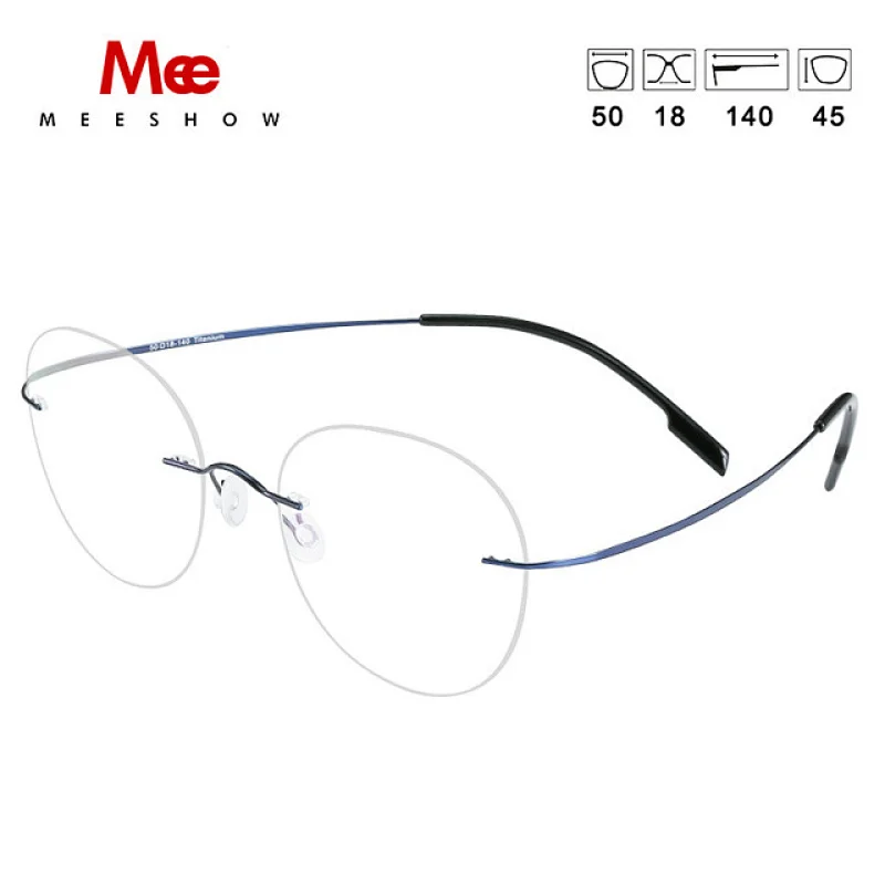 Titanium glasses frame Rimless women's vintage glasses round eyeglasses Men's optical prescription glasses korea spectacle frame