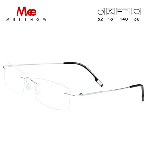 Meeshow Titanium glasses frame women men rimless Glasses Ultralight optical frame Myopia prescription eyeglasses Europe eyewear