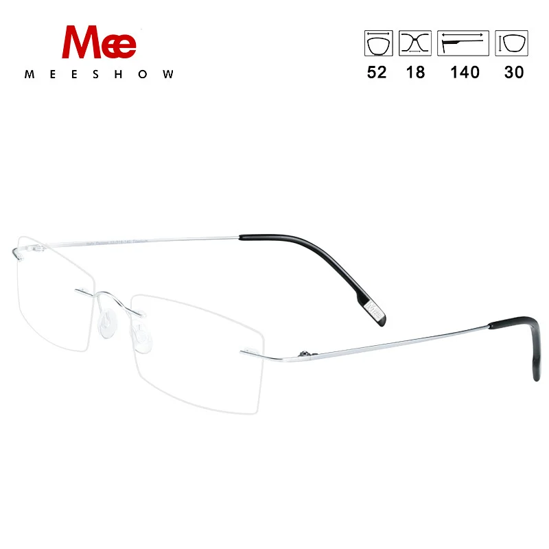 Meeshow Titanium glasses frame women men rimless Glasses Ultralight optical frame Myopia prescription eyeglasses Europe eyewear