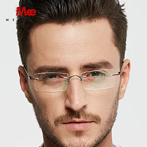 Meeshow Titanium glasses frame women men rimless Glasses Ultralight optical frame Myopia prescription eyeglasses Europe eyewear
