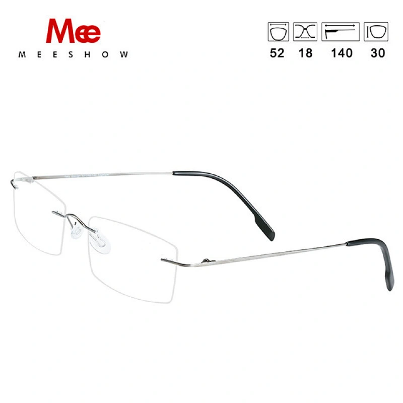 Meeshow Titanium glasses frame women men rimless Glasses Ultralight optical frame Myopia prescription eyeglasses Europe eyewear
