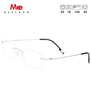 Meeshow Titanium glasses frame women men rimless Glasses Ultralight optical frame Myopia prescription eyeglasses Europe eyewear