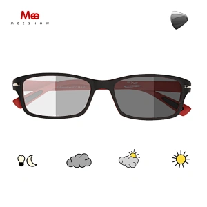 MEESHOW Photochromic reading glasses men women eyeglasses UV400 square TR90 glasses frame presbyopica myopia eyewear 9356