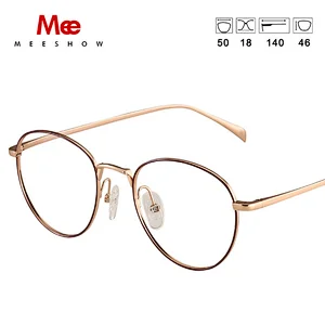 Pure titanium glasses Frames Men Women's eyeglasses round designer prescription glasses retro full optical mens's spectacle