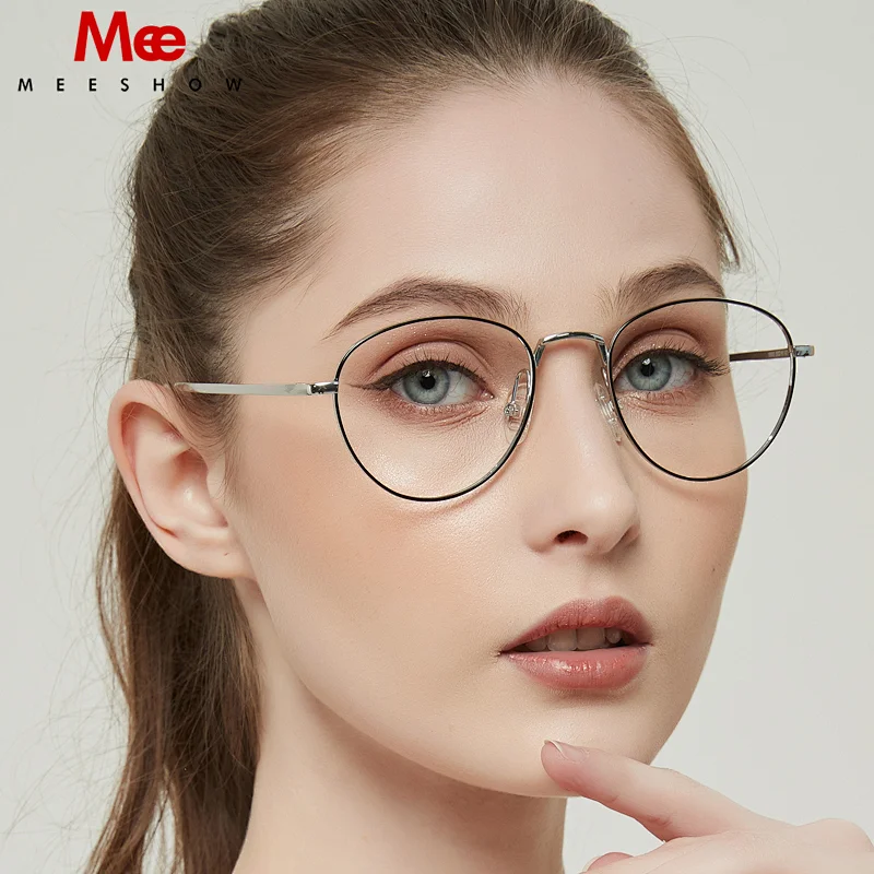 Pure titanium glasses Frames Men Women's eyeglasses round designer prescription glasses retro full optical mens's spectacle