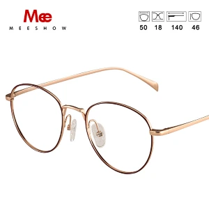 Pure titanium glasses Frames Men Women's eyeglasses round designer prescription glasses retro full optical mens's spectacle