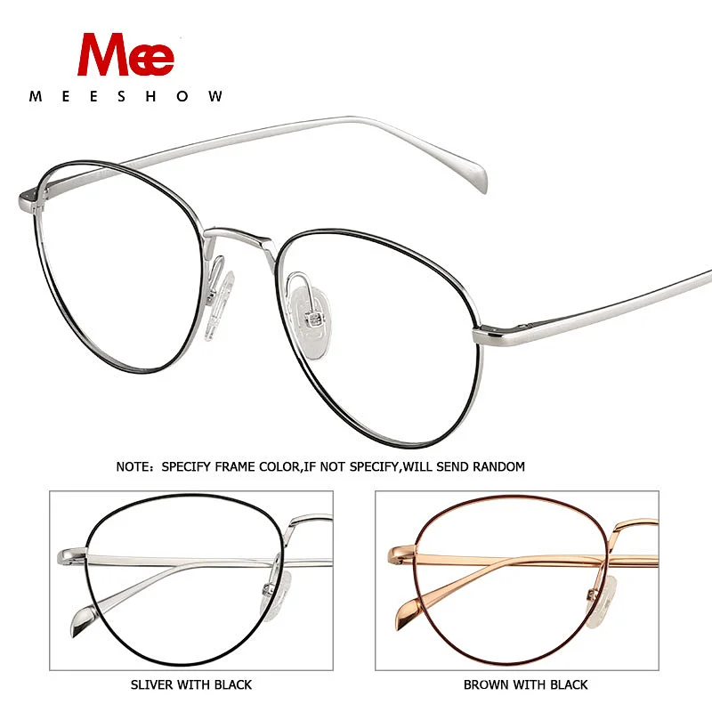 Pure titanium glasses Frames Men Women's eyeglasses round designer prescription glasses retro full optical mens's spectacle