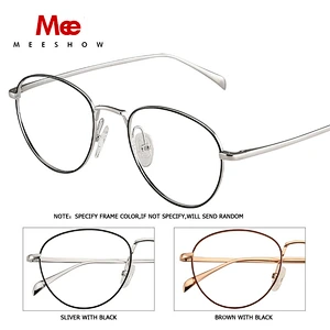 Pure titanium glasses Frames Men Women's eyeglasses round designer prescription glasses retro full optical mens's spectacle
