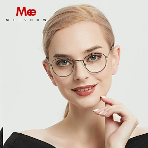meeshow titanium alloy  glasses frame women round glasses Europe myopia prescription glasses 7900