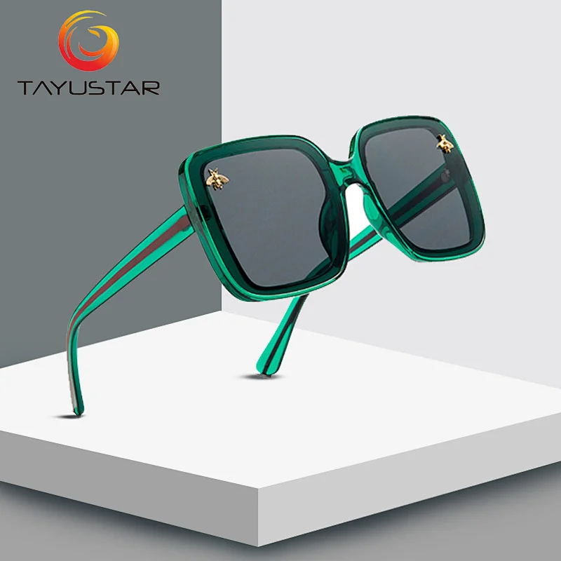 MEESHOW 2020 fashion sunglasses luxury high-quality gold bees classic women sunglasses vintage square glasses