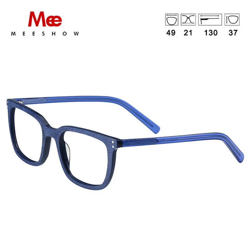MEESHOW Acetate Glasses Frame Men Square Prescription Eyeglasses New Women Male Myopia Optical Frames Clear Spectacles Eyewear