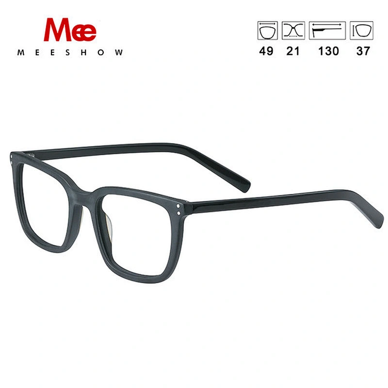 MEESHOW Acetate Glasses Frame Men Square Prescription Eyeglasses New Women Male Myopia Optical Frames Clear Spectacles Eyewear