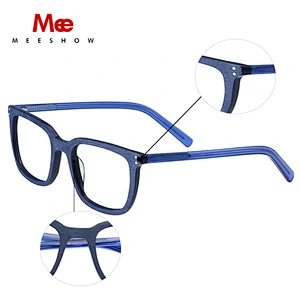 MEESHOW Acetate Glasses Frame Men Square Prescription Eyeglasses New Women Male Myopia Optical Frames Clear Spectacles Eyewear