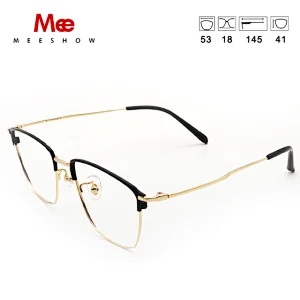 Meeshow B titanium glasses frame women men glasses optical frame Square prescription glasses titanium myopic eyeglasses 1812