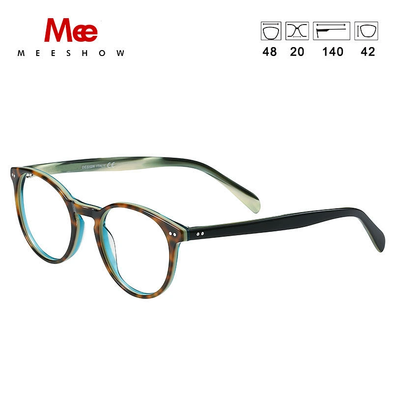 Acetate eyeglasses women's glasses frame Vintage Round glasses Myopia Prescription glasses man Retro Eye Glasses Eyewear 1809
