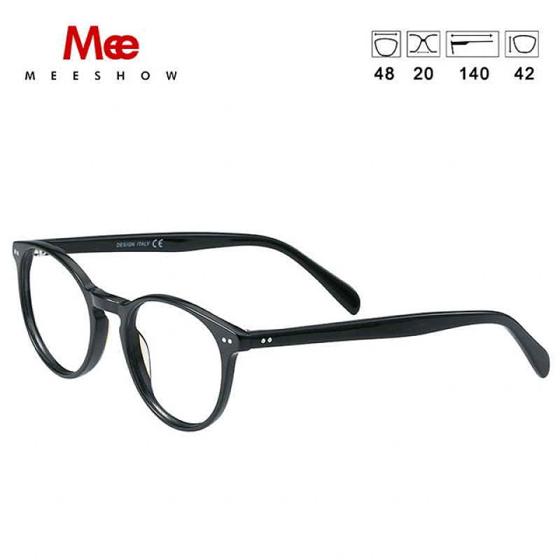 Acetate eyeglasses women's glasses frame Vintage Round glasses Myopia Prescription glasses man Retro Eye Glasses Eyewear 1809