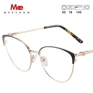 Messhow Titanium alloy Glasses Frame Women cat eye glasses with rhinestone Russian eyeglasses myopia Prescription glasses 8917