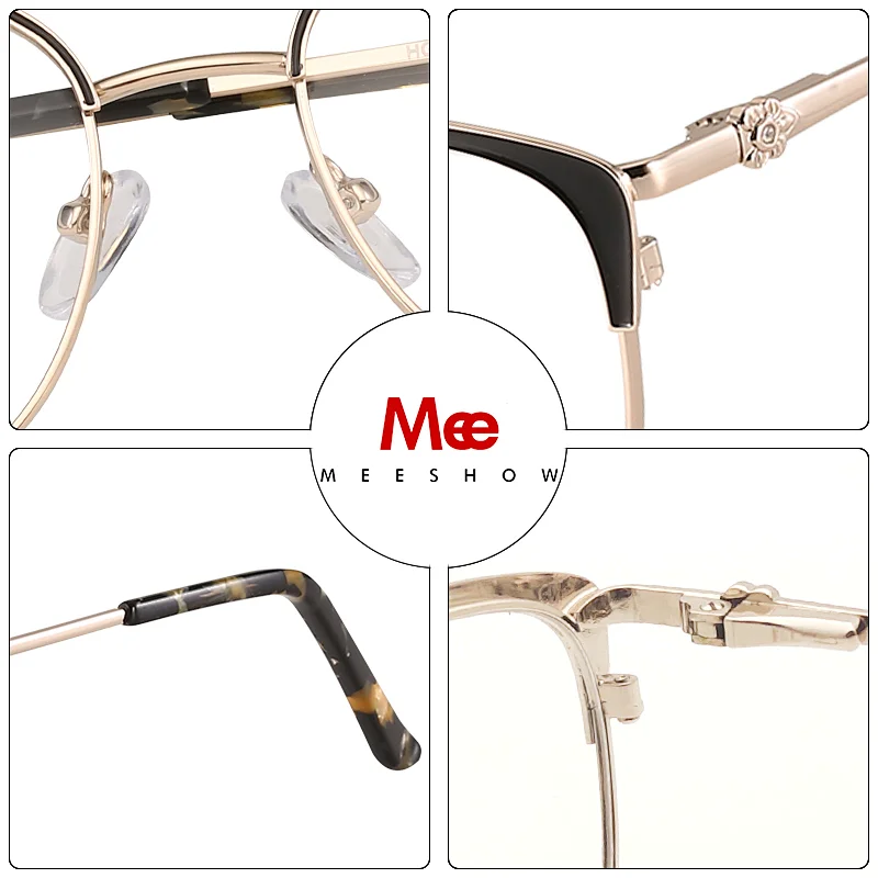 Messhow Titanium alloy Glasses Frame Women cat eye glasses with rhinestone Russian eyeglasses myopia Prescription glasses 8917