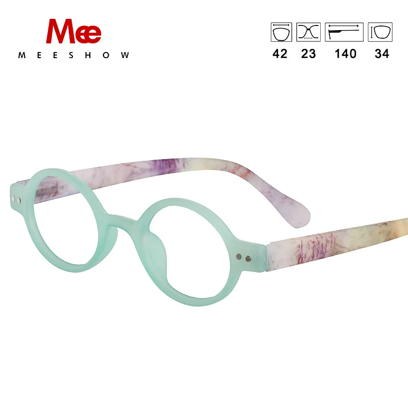 Meeshow Lesebrille Rahmen Frauen Brille Klare runde Brille Mann Stilvoll +1.0 +1.25 +4.0 1730
