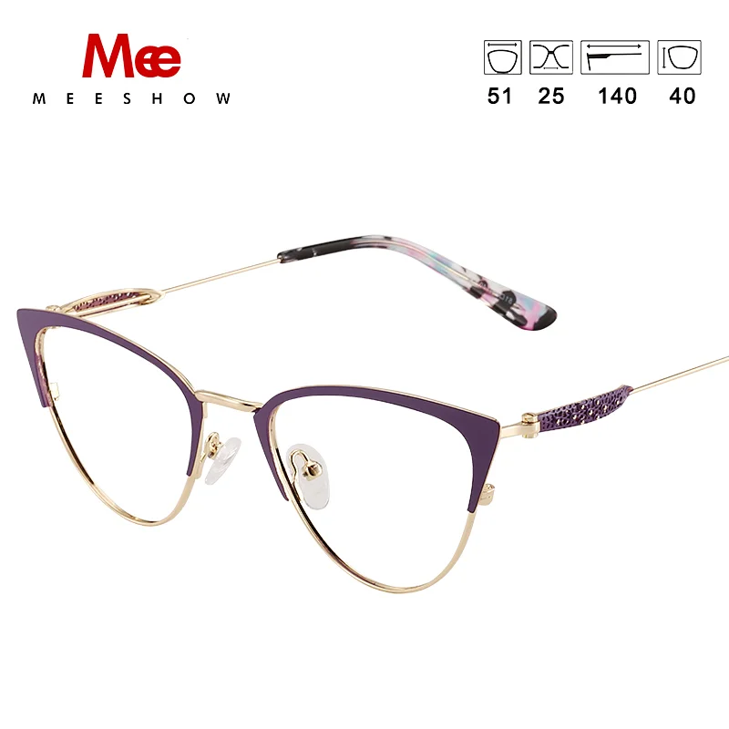 Meeshow glasses frame Women Fashion Trending Cat Eye Glasses Full Frame Myopia Eyewear Prescription Optical Eyeglasses M6950