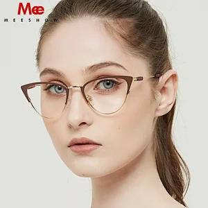 Meeshow glasses frame Women Fashion Trending Cat Eye Glasses Full Frame Myopia Eyewear Prescription Optical Eyeglasses M6950