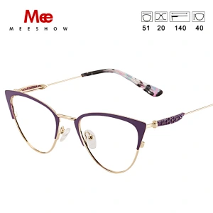 Meeshow glasses frame Women Fashion Trending Cat Eye Glasses Full Frame Myopia Eyewear Prescription Optical Eyeglasses M6950