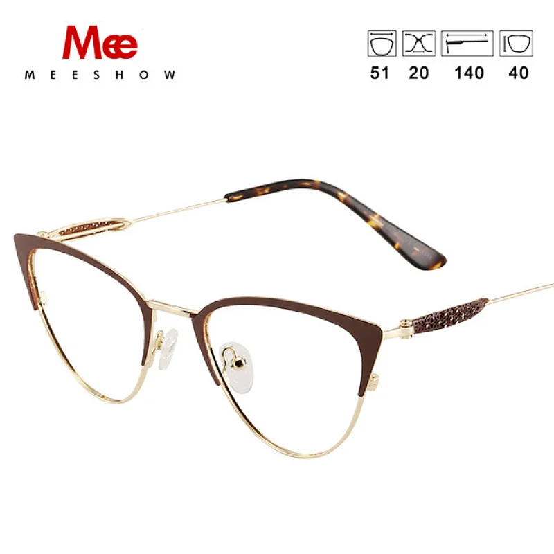 Meeshow glasses frame Women Fashion Trending Cat Eye Glasses Full Frame Myopia Eyewear Prescription Optical Eyeglasses M6950