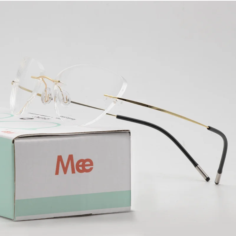 Meeshow Alloy Rimless Glasses Frame Women Ultralight Eyeglasses Prescription Frameless Cat Eye Myopia Optical Frame 8522