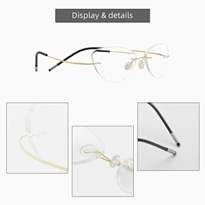 Meeshow Alloy Rimless Glasses Frame Women Ultralight Eyeglasses Prescription Frameless Cat Eye Myopia Optical Frame 8522