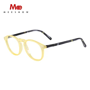 Meeshow Anti Blue Ray Reading Glasses 2020 Acetate blue blocking Advanced Eyeglasses Men Women Computer Lens With diopter 7921BK