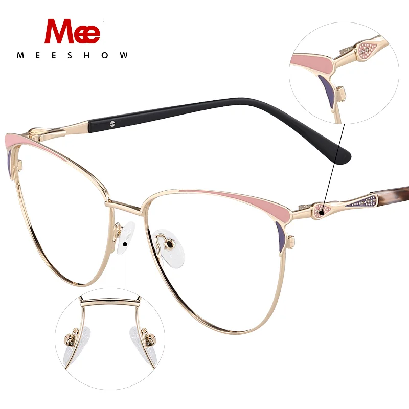2020 MEESHOW lunettes cadre marque femmes chat yeux Prescription lunettes femme myopie optique cadres clair lunettes lunettes