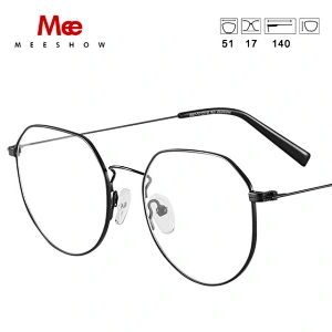 meeshow Trends titanium alloy glasses frame women men's glasses vintage oculos feminino de grau French prescription glasses 8907