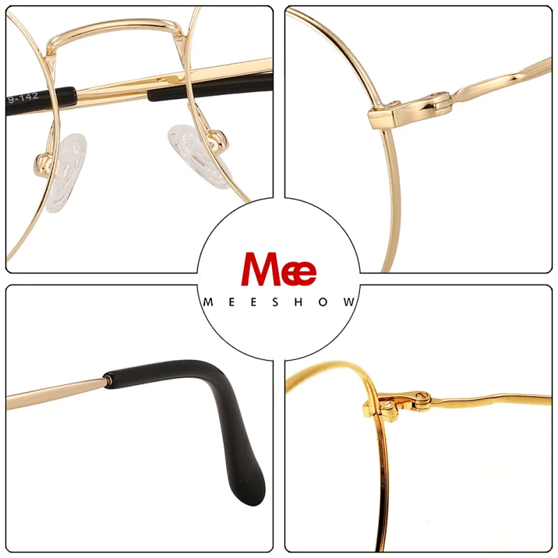 meeshow titanium ALLOY glasses frame men's fashion glasses ROUND glasses men myopia optical frame Europe prescription eyeglasses