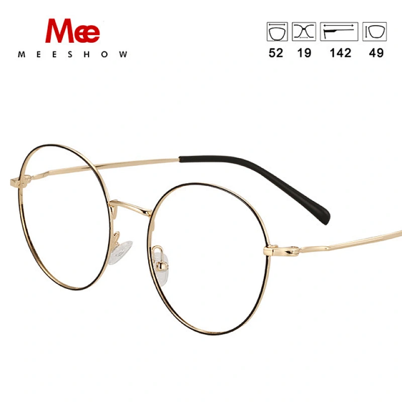 meeshow titanium ALLOY glasses frame men's fashion glasses ROUND glasses men myopia optical frame Europe prescription eyeglasses