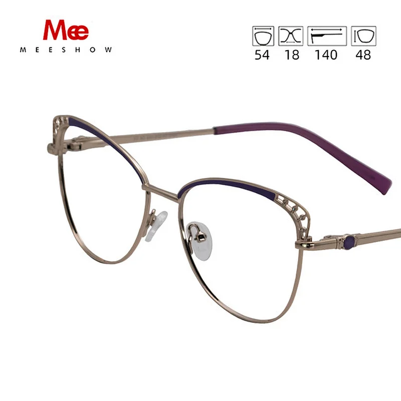 MEESHOW lunettes cadre marque femmes chat yeux Prescription lunettes femme myopie optique cadres diamant lunettes lunettes 6931