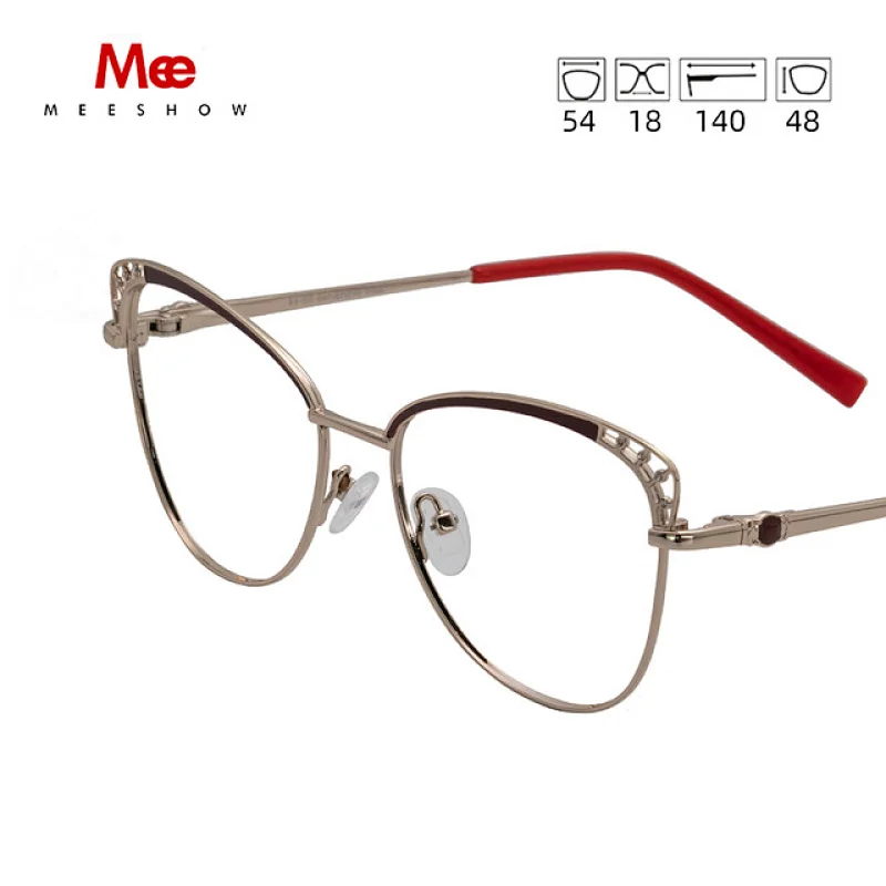 MEESHOW Glasses Frame Brand women cat eyes Prescription Eyeglasses Female Myopia Optical Frames Diamond Spectacles Eyewear 6931