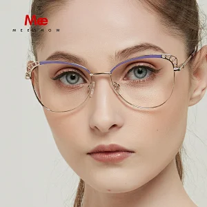 MEESHOW Glasses Frame Brand women cat eyes Prescription Eyeglasses Female Myopia Optical Frames Diamond Spectacles Eyewear 6931