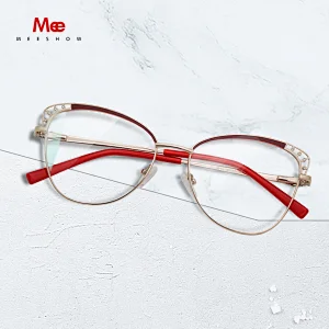 MEESHOW Glasses Frame Brand women cat eyes Prescription Eyeglasses Female Myopia Optical Frames Diamond Spectacles Eyewear 6931