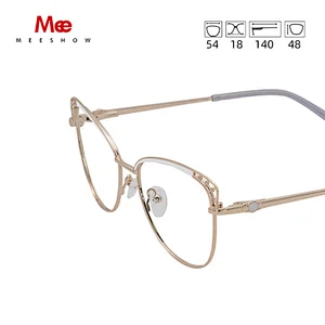 MEESHOW Brillenrahmen Marke Frauen Katzenaugen Verschreibungspflichtige Brillen Weibliche Myopie Optische Rahmen Diamant Brillen Brillen 6931