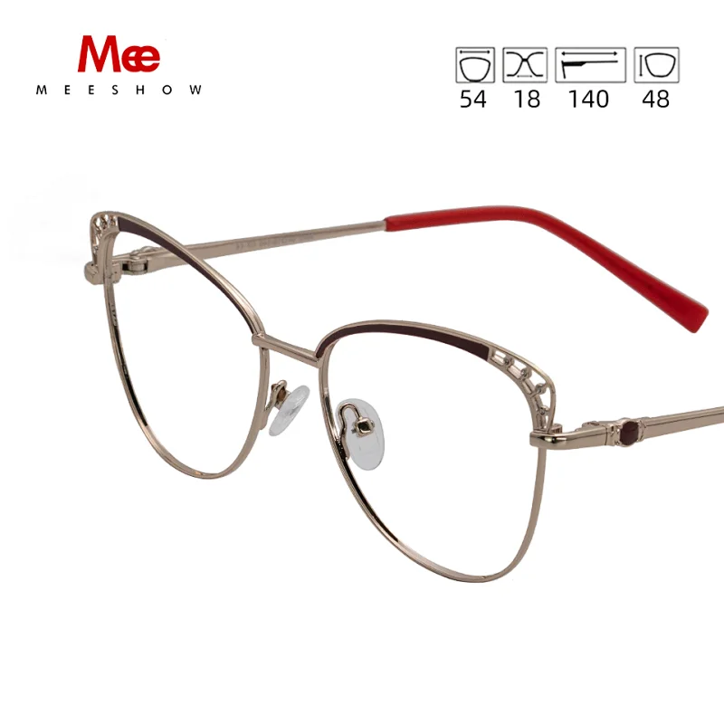 MEESHOW Glasses Frame Brand women cat eyes Prescription Eyeglasses Female Myopia Optical Frames Diamond Spectacles Eyewear 6931