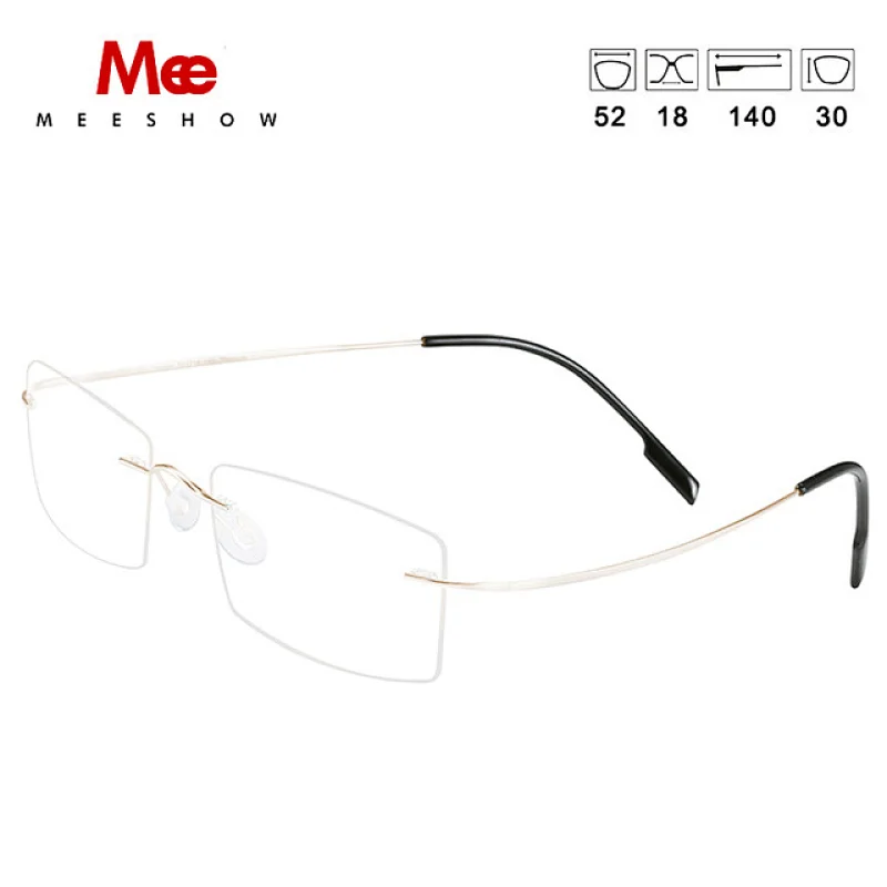Titanium glasses frame women's Rimless ultralight ground glasses men women eyeglasses screwless Prescription Glasses 8505