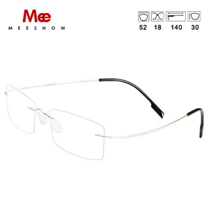 Titanium glasses frame women's Rimless ultralight ground glasses men women eyeglasses screwless Prescription Glasses 8505