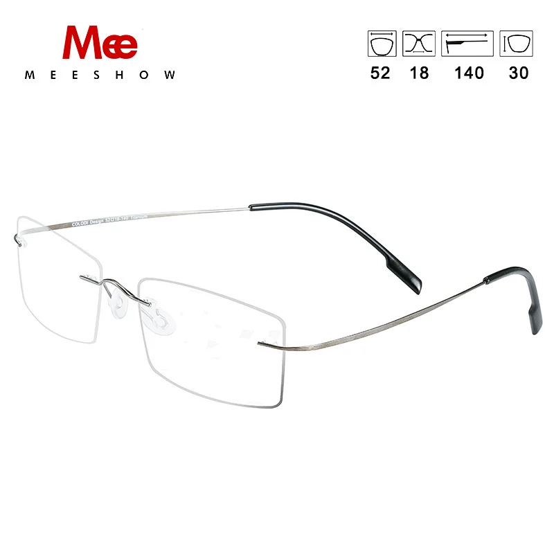 Titanium glasses frame women's Rimless ultralight ground glasses men women eyeglasses screwless Prescription Glasses 8505