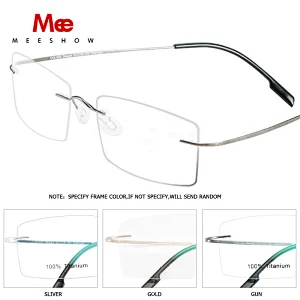 Titanium glasses frame women's Rimless ultralight ground glasses men women eyeglasses screwless Prescription Glasses 8505