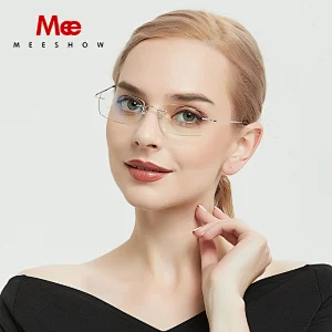 Titanium glasses frame women's Rimless ultralight ground glasses men women eyeglasses screwless Prescription Glasses 8505
