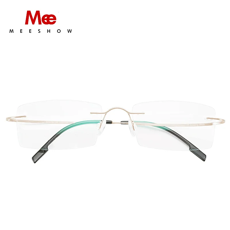 Titanium glasses frame women's Rimless ultralight ground glasses men women eyeglasses screwless Prescription Glasses 8505