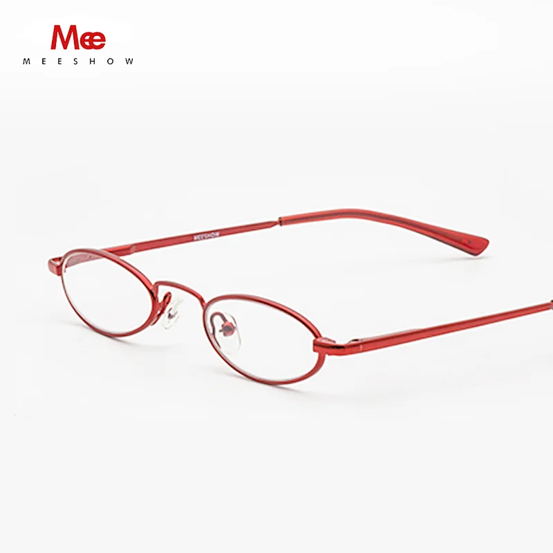MEESHOW Stainless Steel Reading Glasses Woman Men Round Glasses With Alumium Case Europe Pocket Presbyopia +1.0 +1.5 +1.75 R1004
