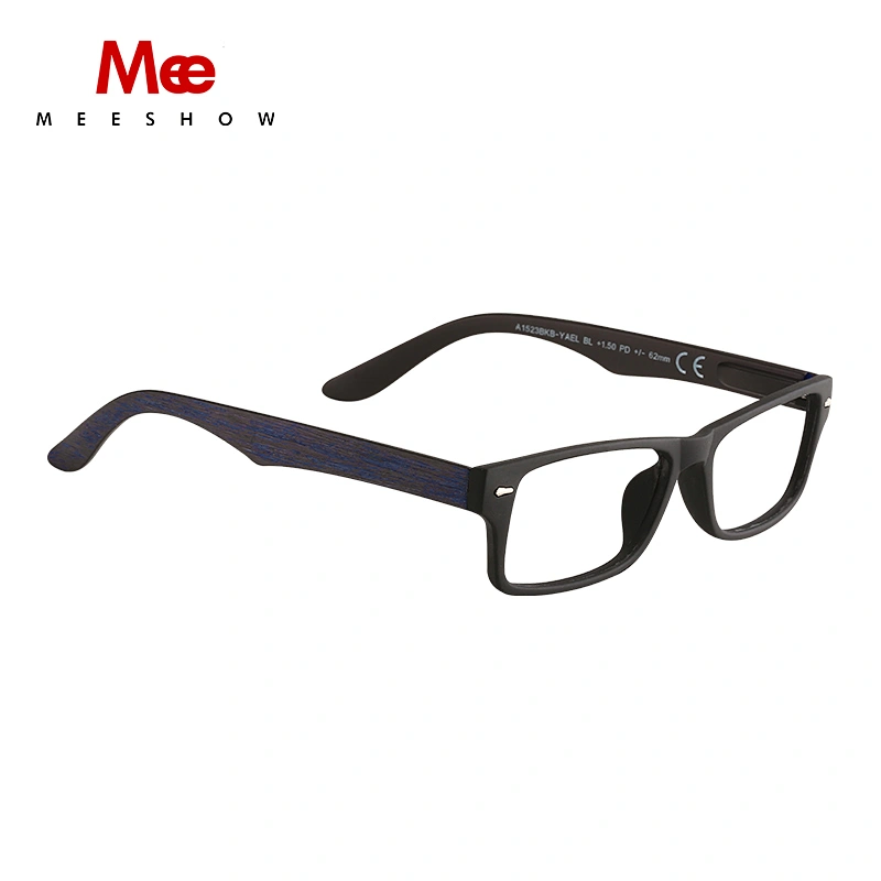 Meeshow Reading Glasses Europe Style Men Women Retro Eyeglasses Glasses with Flex Woody Temple Frame Reading Glasses 1523