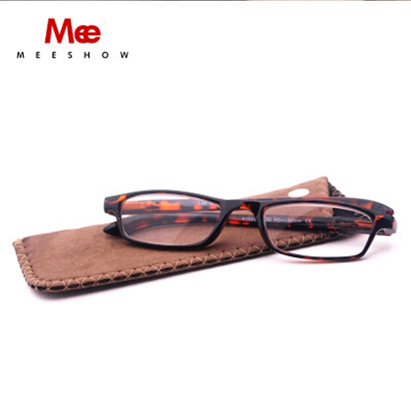 MEESHOW Slim Reading Glasses High quality Brand Designer Men Women +1.0 +3.5 Flex Temple Fashion Pen Reader With Pouch 778