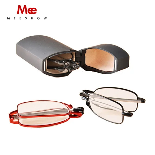 Meeshow Mini Portable Reader with Case Women Men Reading Glasses Power +1.0 to +3.5 High quality Reading Glasses R1002